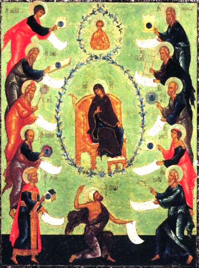 Detalle-central-del icono-Alabanza-de-la-Madre-de-Dios-con-el-Akathist-en-24-escenas_1550-1560_ fila-local-del-conostasio-Catedral-de-la-Asuncion-del-Monasterio-Kirillo-Belozersky